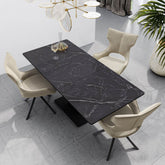 Pavoni 140 - 180cm Matte Black Ceramic Auto - Rise Extending Dining Table with 4 Chairs - Pendle Village Furniture